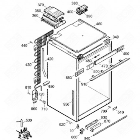 EQUERRE (REPÈRE 930) FRIGO, RÉFRIGÉRATEUR, CONGÉLATEUR - 7641558