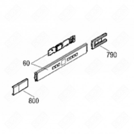 BOITIER BANDEAU DE COMMANDE + PLATINE (REPÈRE 60) FRIGO, RÉFRIGÉRATEUR, CONGÉLATEUR - 6125044