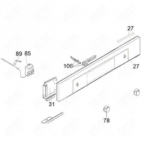TABLEAU DE BORD (REPÈRE 27) FOUR, CUISINIÈRE - 42828973