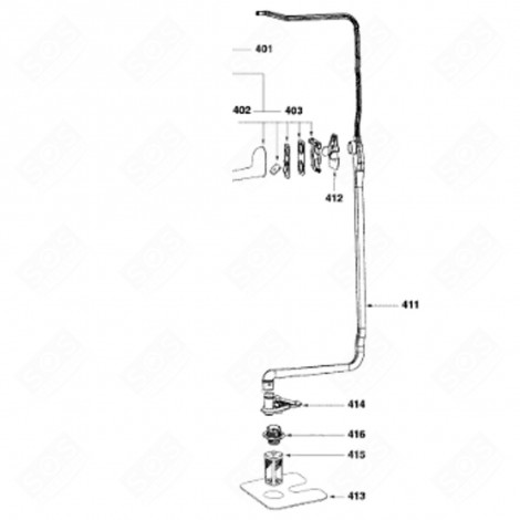 ARRIVÉE DE HÉLICE, BRAS (REPÈRE 411) LAVE-VAISSELLE - 32X2581