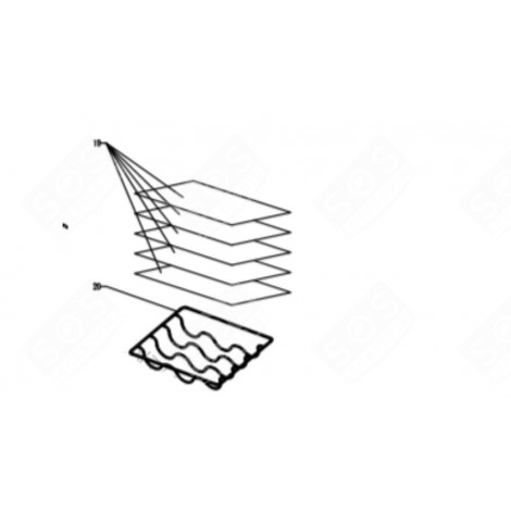 CLAYETTE, ÉTAGÈRE EN VERRE REPÈRE 10 FRIGO, RÉFRIGÉRATEUR, CONGÉLATEUR - FR001809