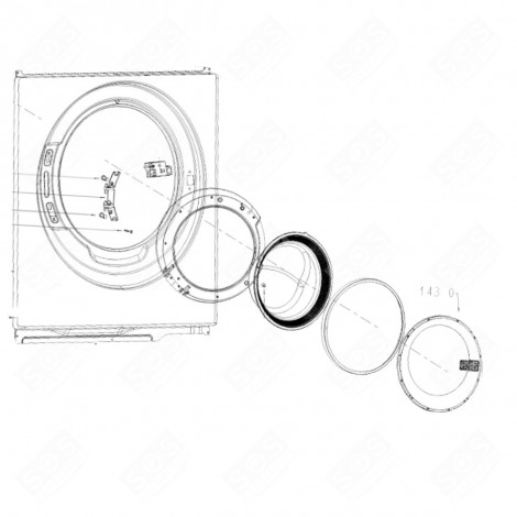CADRE EXTÉRIEUR DE HUBLOT REPÈRE 1430 D'ORIGINE MACHINE À LAVER, LAVE-LINGE - 481010564947, C0374996