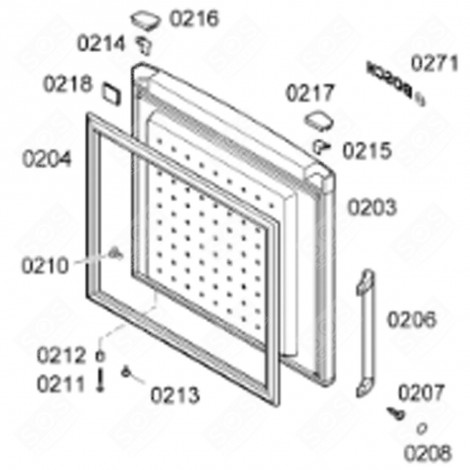 PORTE DE CONGÉLATEUR (0203) FRIGO, RÉFRIGÉRATEUR, CONGÉLATEUR - 00686102