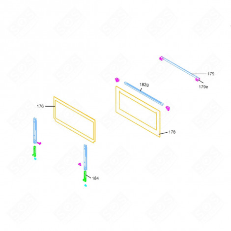 VITRE INTÉRIEURE REPÈRE 176 FOUR, CUISINIÈRE - 49035091