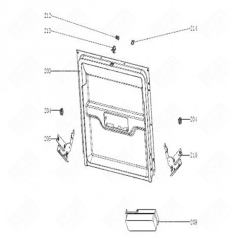 CONTRE PORTE + JOINT BAS DE PORTE (REPÈRE 202) LAVE-VAISSELLE - 254A55