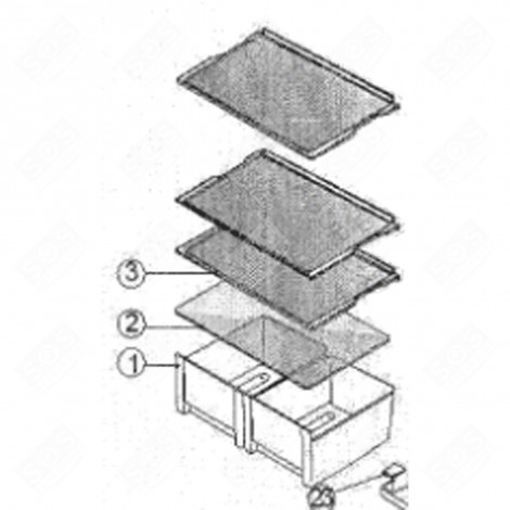 BAC À LÉGUMES (REPÈRE 1) FRIGO, RÉFRIGÉRATEUR, CONGÉLATEUR - 132A88