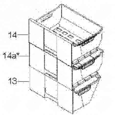 TIROIR (REPÈRE 13) FRIGO, RÉFRIGÉRATEUR, CONGÉLATEUR - 579F29