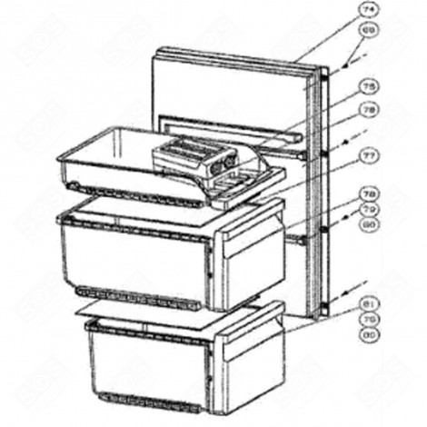 BAC À GLAÇONS (REPÈRE 76) FRIGO, RÉFRIGÉRATEUR, CONGÉLATEUR - 131F12