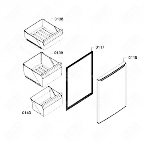 TIROIR (REPÈRE 139) D'ORIGINE FRIGO, RÉFRIGÉRATEUR, CONGÉLATEUR - 00778620 