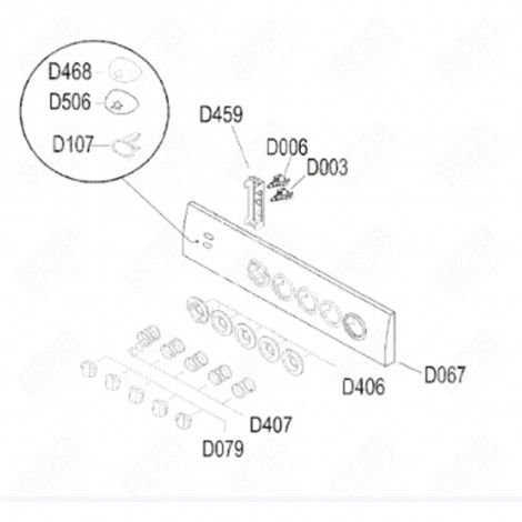 BOUTON (REPÈRE D079) FOUR, CUISINIÈRE - 101876