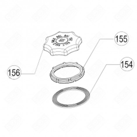 ÉCROU POT À SEL (REPÈRE 155) LAVE-VAISSELLE - 0530019435