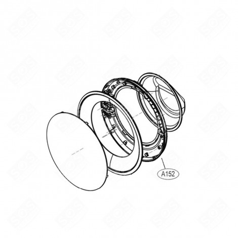 HUBLOT COMPLET REPÈRE A150 MACHINE À LAVER, LAVE-LINGE - ADC74625717