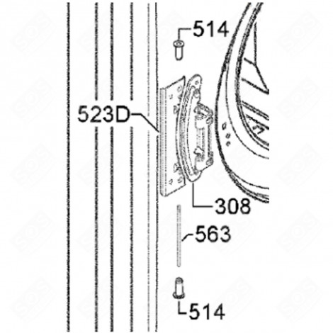 GOUJON FIXATION DE DESSUS (REPÈRE 563) LAVE-LINGE - 1260583008