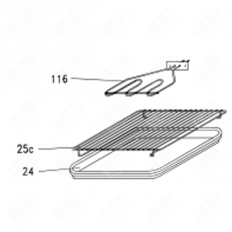 GRILLE DE FOUR (REPÈRE 25C) FOUR, CUISINIÈRE - 92779180