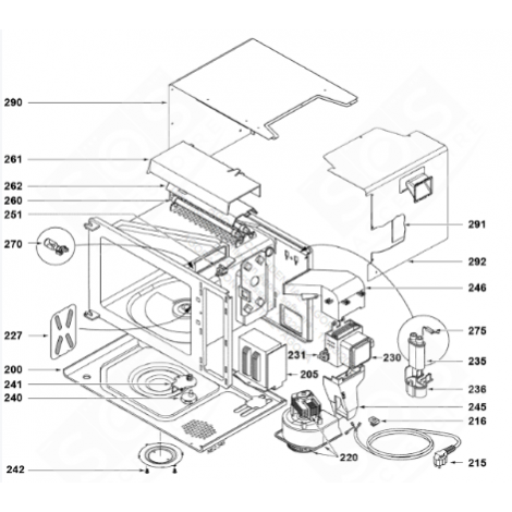 CAPOT D'HABILLAGE DROIT (REPÈRE 292) FOUR MICRO-ONDES - C00269468
