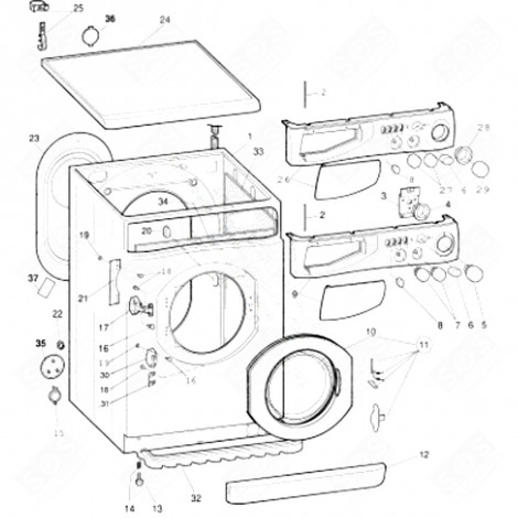 HEURTOIR MOTEUR (REPÈRE 37) MACHINE À LAVER, LAVE-LINGE - C00082762