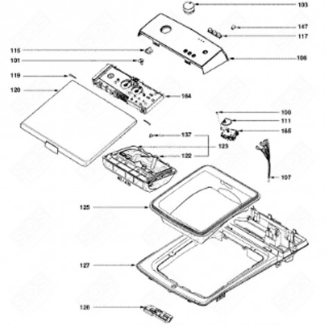 DESSUS D'HABILLAGE (REPÈRE 127) MACHINE À LAVER, LAVE-LINGE - 52X2823
