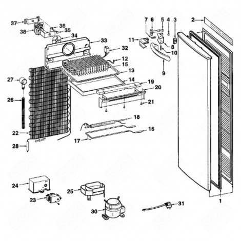 THERMOSTAT (REPÈRE 32) FRIGO, RÉFRIGÉRATEUR, CONGÉLATEUR - 45X3036
