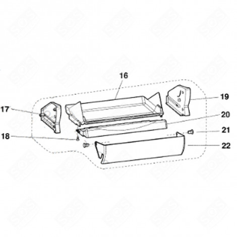 CLAYETTE, ÉTAGÈRE (REPÈRE 16) FRIGO, RÉFRIGÉRATEUR, CONGÉLATEUR - C00081980