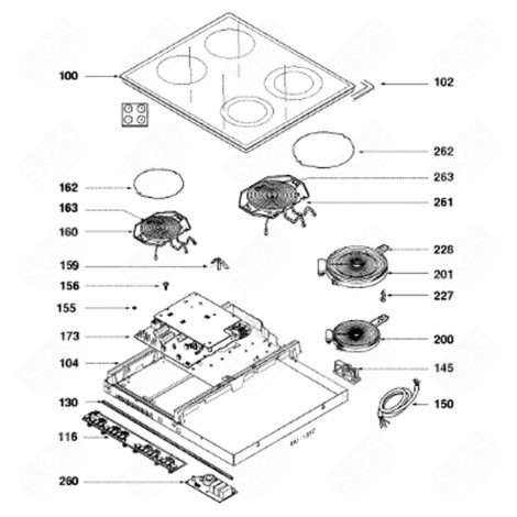 CORDON SECTEUR (REPÈRE 130) PLAQUE DE CUISSON - 72X5339