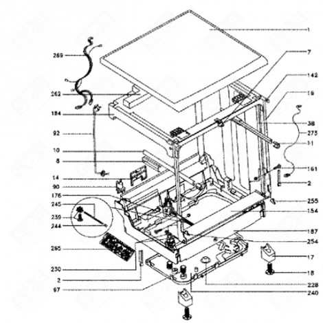 AXE DE  PIED (REPÈRE 245) LAVE-VAISSELLE - 32X3112