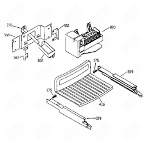 CLAYETTE, ÉTAGÈRE (REPÈRE 416) FRIGO, RÉFRIGÉRATEUR, CONGÉLATEUR - 43X2423