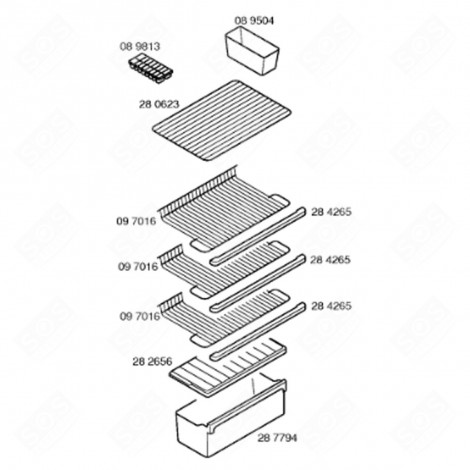 BAC À LÉGUMES (REPÈRE 287794) FRIGO, RÉFRIGÉRATEUR, CONGÉLATEUR - 00287794