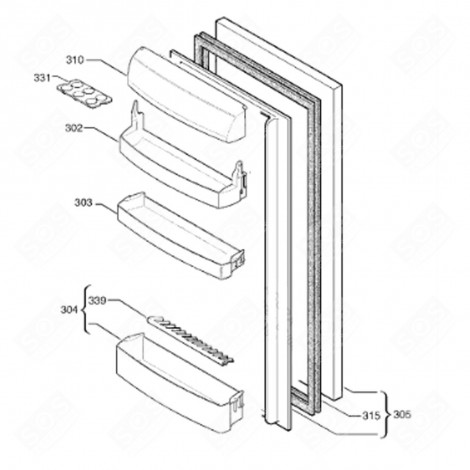 CLAYETTE, ÉTAGÈRE VERRE (REPÈRE 349) FRIGO, RÉFRIGÉRATEUR, CONGÉLATEUR - 46X5726