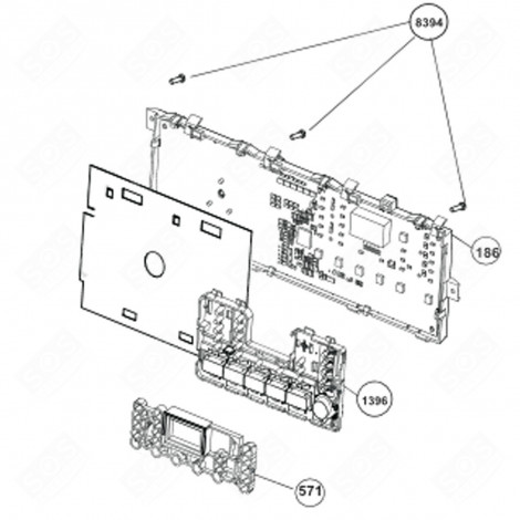 CARTE ELECTRONIQUE, MODULE DE PUISSANCE (REPÈRE 186) MACHINE À LAVER, LAVE-LINGE - 2822410021