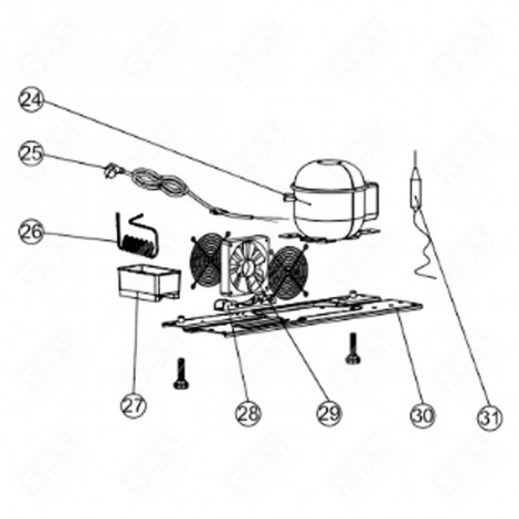 KIT TURBINE VENTILATEUR (REPÈRE 29) FRIGO, RÉFRIGÉRATEUR, CONGÉLATEUR - FR007563
