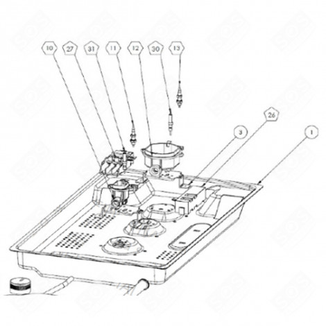 THERMOCOUPLE L560 (REPÈRE 13) FOUR, CUISINIÈRE - CU000859