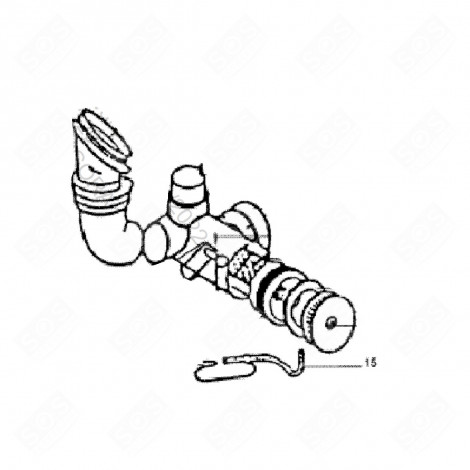 DURITE DE VIDANGE REPÈRE 15 MACHINE À LAVER, LAVE-LINGE - 30943