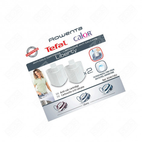 CARTOUCHES ANTI-CALCAIRE D'ORIGINE (LOT DE 2)  101X73 MM CENTRALE VAPEUR, FER À REPASSER - XD9070E0