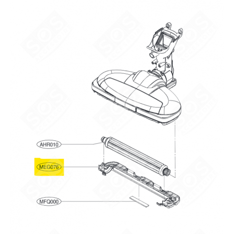 SUPPORT DE BROSSE, EMBOUT (REPÈRE MEG076) ASPIRATEUR - MEG64799501, MEG64799502