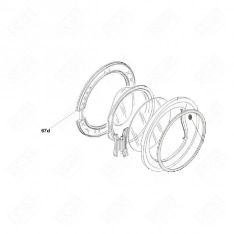 CADRE INTÉRIEUR HUBLOT REPÈRE 67D MACHINE À LAVER, LAVE-LINGE - 41044241