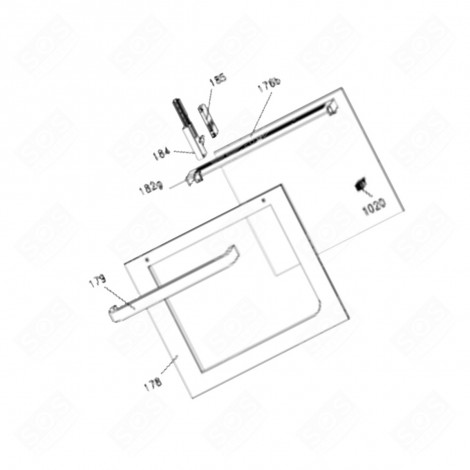 Vitre De Four Extérieure Pour Four Rosières - Pièce Détachée Modèle RFUTB1/E - Remplacement Verre De Porte