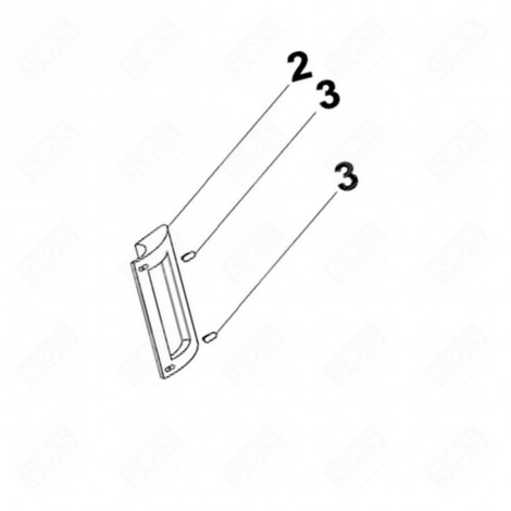 CACHE OVALE DE VIS DE POIGNÉE (REPÈRE 3) FRIGO, RÉFRIGÉRATEUR, CONGÉLATEUR - 1059522, 50040115