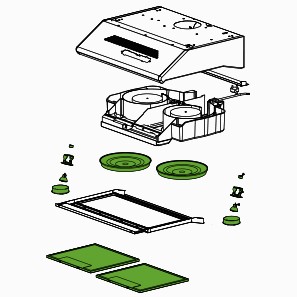 Filtre graisse adaptable pour hotte Morice Fabrication de qualité  entièrement en inox (cadre, tricot et métal déployé).