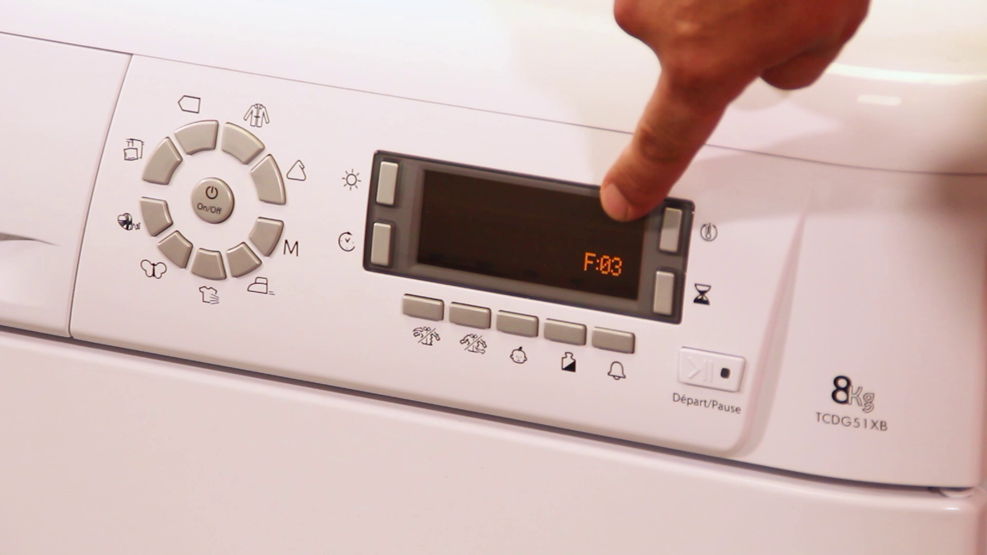 Code panne apparaissant sur un appareil